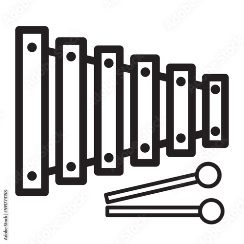 xylophone line icon