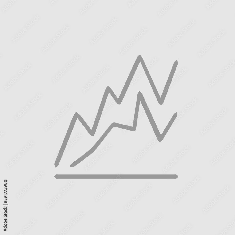 Graph going up vector icon eps 10. Chart increase pictogram.