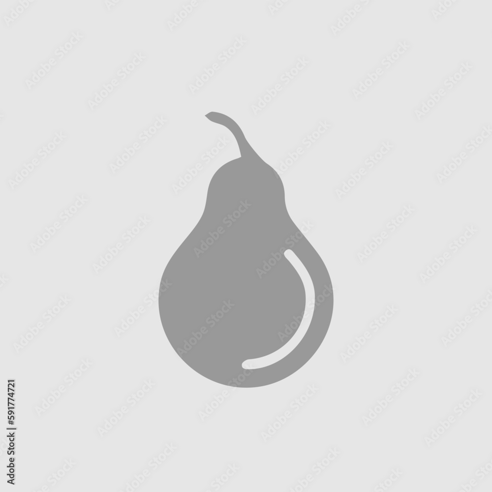 Pear vector icon eps 10. Simple isolated pictogram.