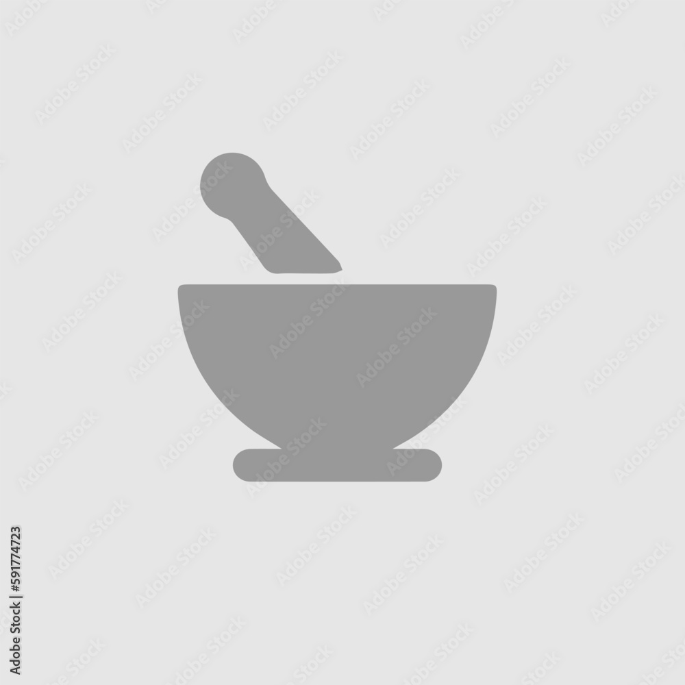 Bowl mortar vector icon eps 10. Simple isolated pictogram.