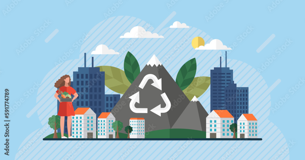 Recycle Power Clean energy. Renewable green energy sources. Clean electric energy ...