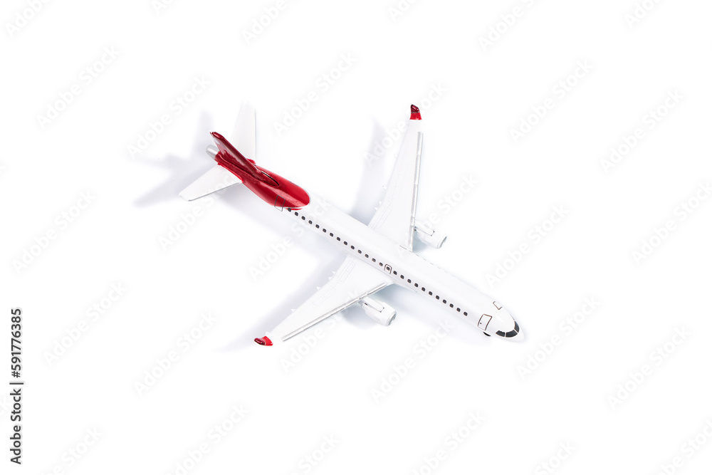 Toy plane on a white background. Travel concept Toy plane on a white background. Travel concept