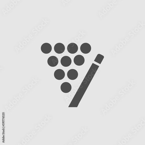Billiard pool vector icon. Snooker simple isolated pictogram.