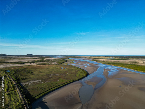 aerial shot of a tidal wetland