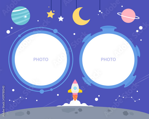 Cute daycare center photo tag illustration 
