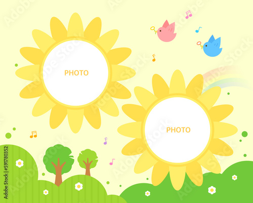 Cute daycare center photo tag illustration 
