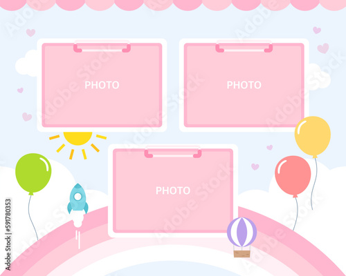 Cute daycare center photo tag illustration 
