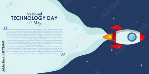 Vector illustration of National Technology Day in India 11 May, social media story feed mockup template