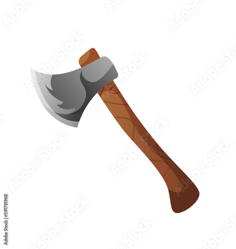 wood axe for woodworking or lumberjack vector illustration
