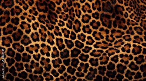 Fototapeta Leopard spots pattern background texture, dots, cheetah, animals, design, Generative AI