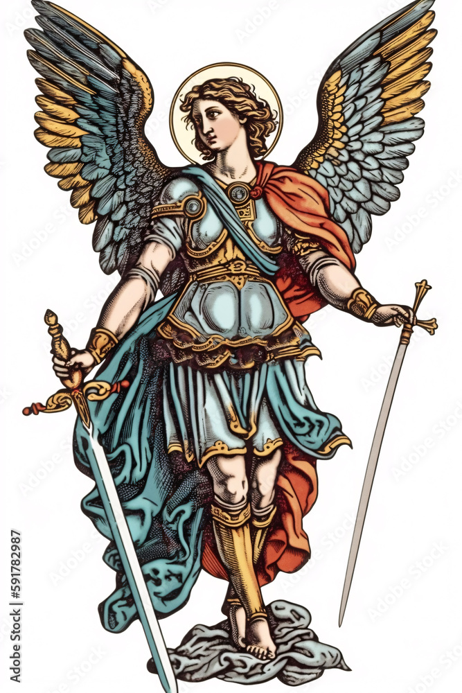 St. Michael the Archangel Illustration. Archangle Saint Michael ...