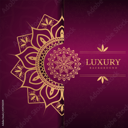 luxury ornamental mandala design background in gold color. ornament elegant invitation wedding card, invite, illustration vector design. Luxury mandala background with golden arabesque pattern Arabic