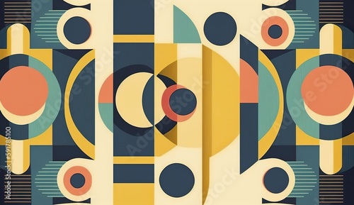 Generative AI. Abstract bauhaus art pattern wallaper. Can be used for poster or decoration. Graphic Illustration.