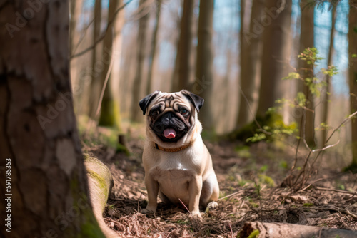 mops, portrait of a dog