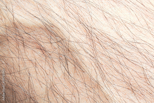 Macro human skin and hair,Hair on the body of the macro 