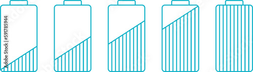 battery charge, battery charge indicator, battery icons, broken down into layers