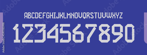 font vector argentina away 2022 world cup, font football sports style letters and numbers for soccer team, font messi and argentina.
