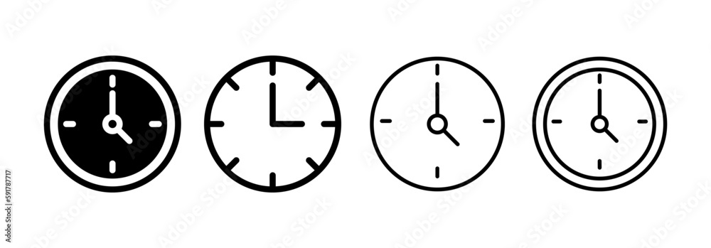 Clock icon vector for web and mobile app. Time sign and symbol. watch icon Clock icon vector for web and mobile app. Time sign and symbol. watch icon