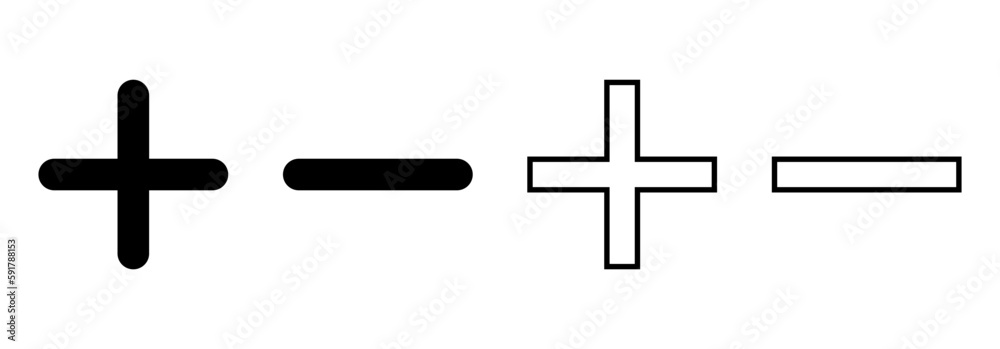 Plus and minus icon vector for web and mobile app. plus sign and symbol. add plus icon Plus and minus icon vector for web and mobile app. plus sign and symbol. add plus icon