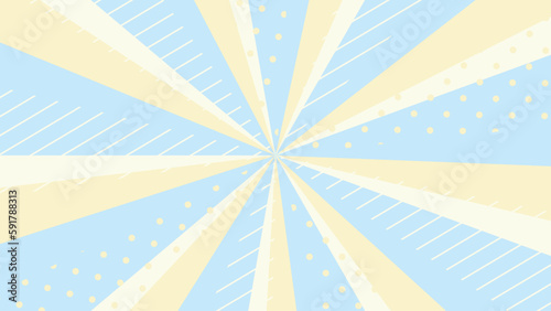 かわいいドットのサンバースト・集中線・放射線  横長　ワイド　横　16:9