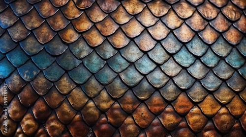 Reptile scales background texture design, wallpaper, chameleon, lizard, snake, pattern, Generative AI
