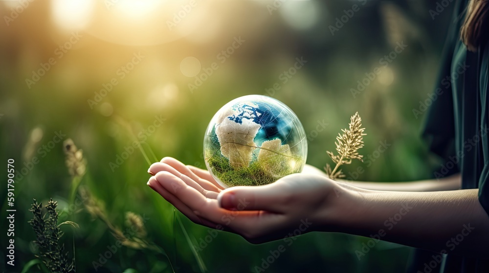 female hands hold the planet against the background of green grass, ecology and conservation theme. ai generated
female hands hold the planet against the background of green grass, ecology and conservation theme. ai generated