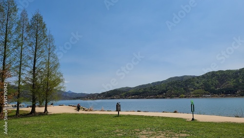 lake and mountains