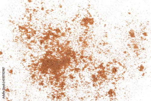 Coriander powder isolated on white, top view 