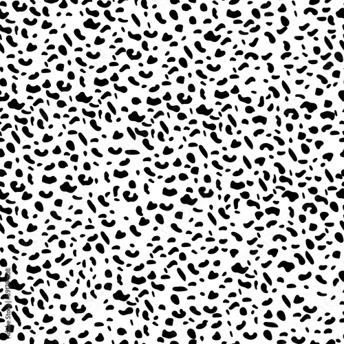 Hipster polka dot black and white seamless pattern. Vector irregular abstract texture with random hand drawn spots.