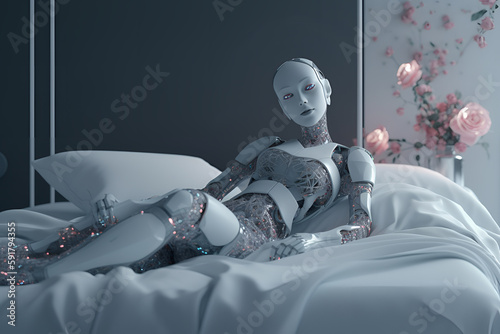 Modern Generative AI Bot in Bed To Create Images for Adult Content Websites
 photo