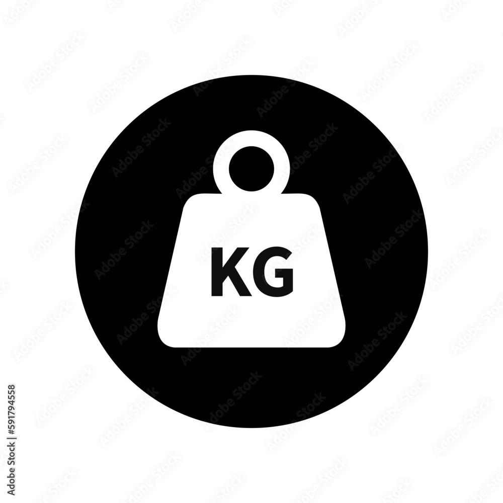 Weight icon in flay style, kilogram weight icon sign, KG weight sign isolated on white background, KG icon. Weight icon in flay style, kilogram weight icon sign, KG weight sign isolated on white background, KG icon.