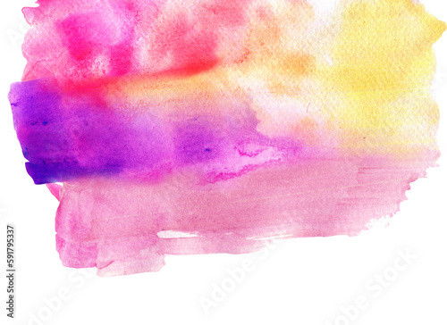 Abstract colorful watercolor for background, Clipping path