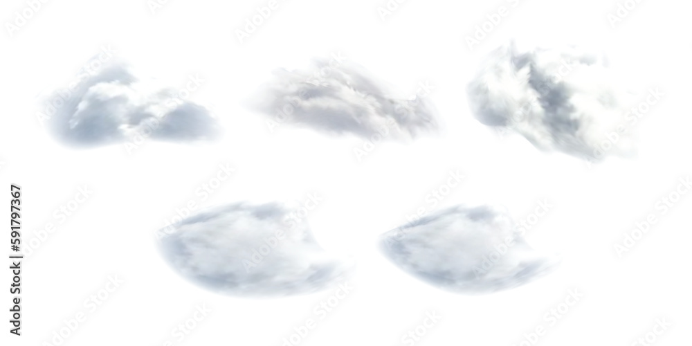 Realistic isolated cloud on transparent background. Vector set of ...