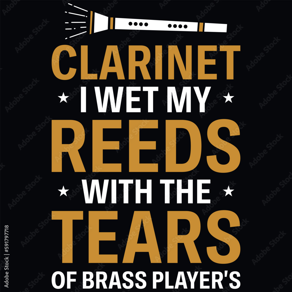 Clarinets typography tshirt design 