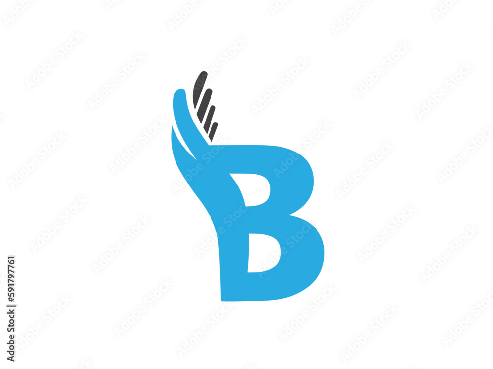 creative B and hand logo icon Vector graphics illustration creative B and hand logo icon Vector graphics illustration