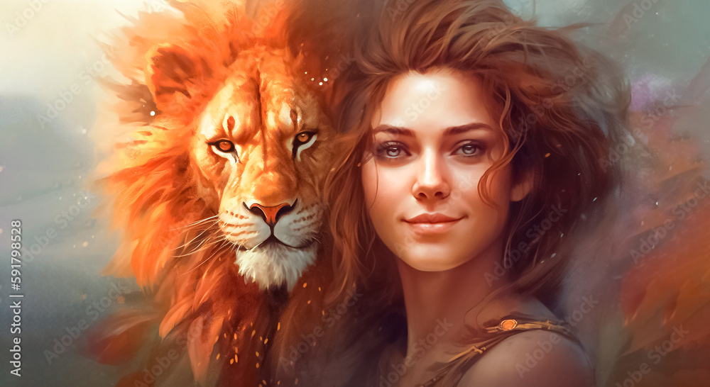 the artful manipulation of a lion's face, seamlessly blending human and