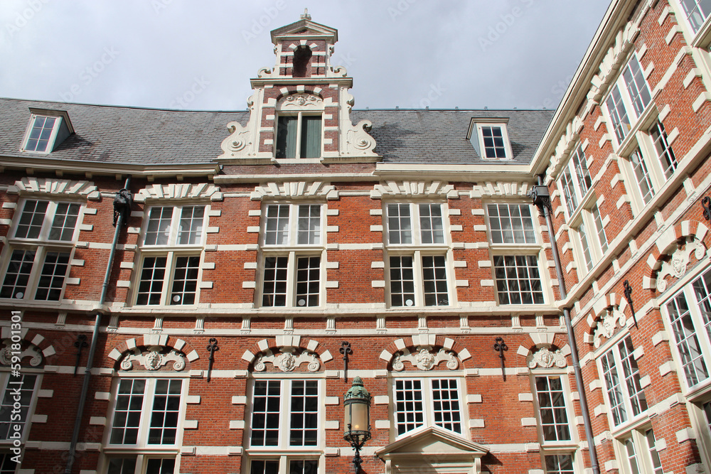 old brick hall (oost-indisch huis) in amsterdam (the netherlands) 