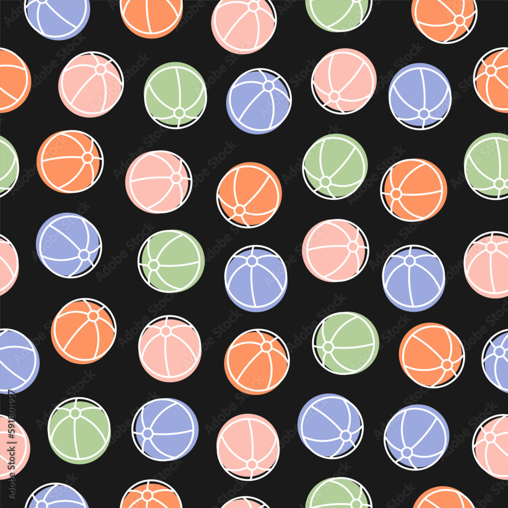 Obraz premium Seamless pattern with colorful beachball