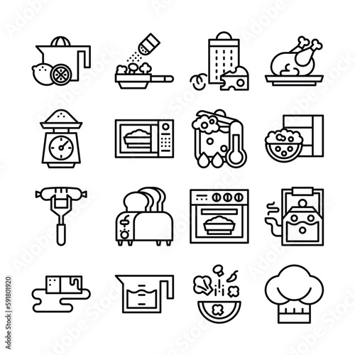 cooking icon set, Vector set of cooking icon
