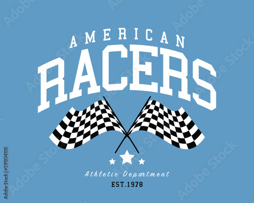 Vászonkép Racing concept racer flag