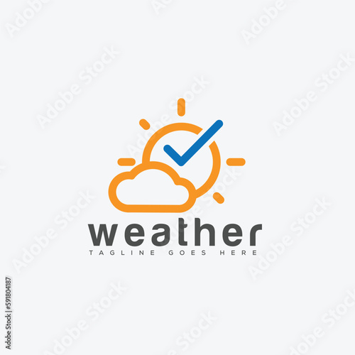 Weather Logo Design Template Vector Graphic Branding Element.