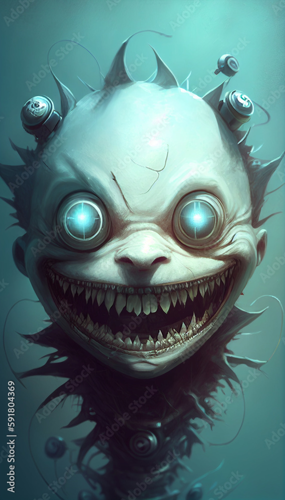 Naklejka premium Scary monster from nightmares. Generative AI