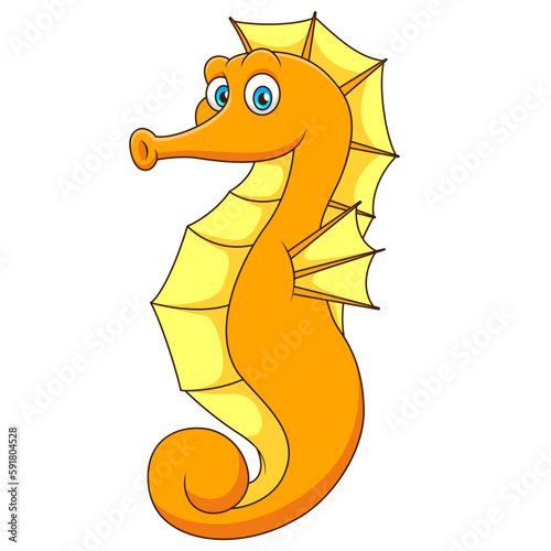 Cute seahorse cartoon. Vector illustration