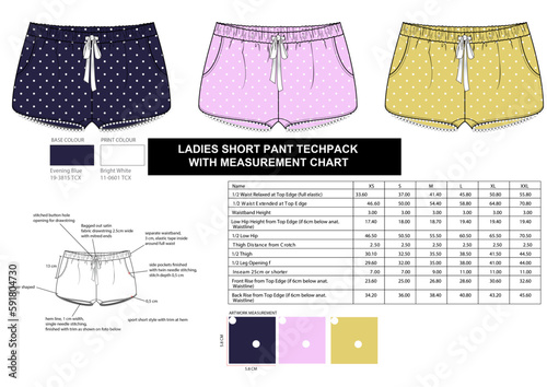ladies short pant tech pack