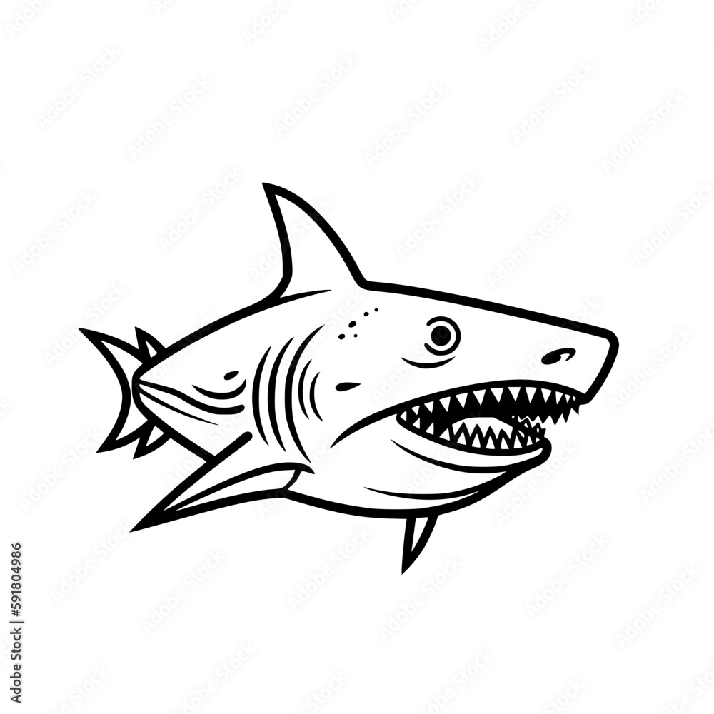 Obraz premium Shark vector illustration isolated on transparent background