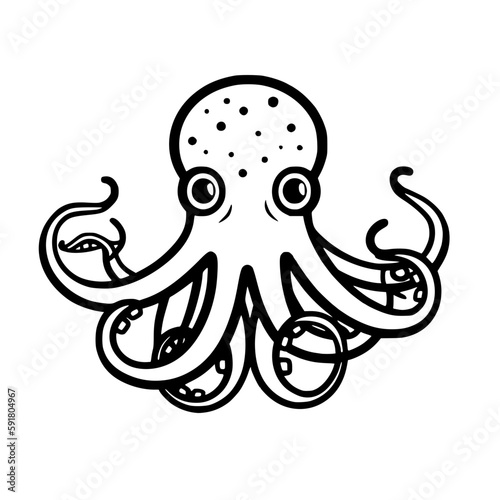 Octopus vector illustration isolated on transparent background