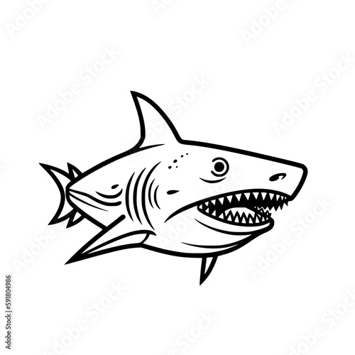 Shark vector illustration isolated on transparent background