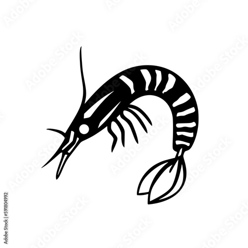 Shrimp vector illustration isolated on transparent background