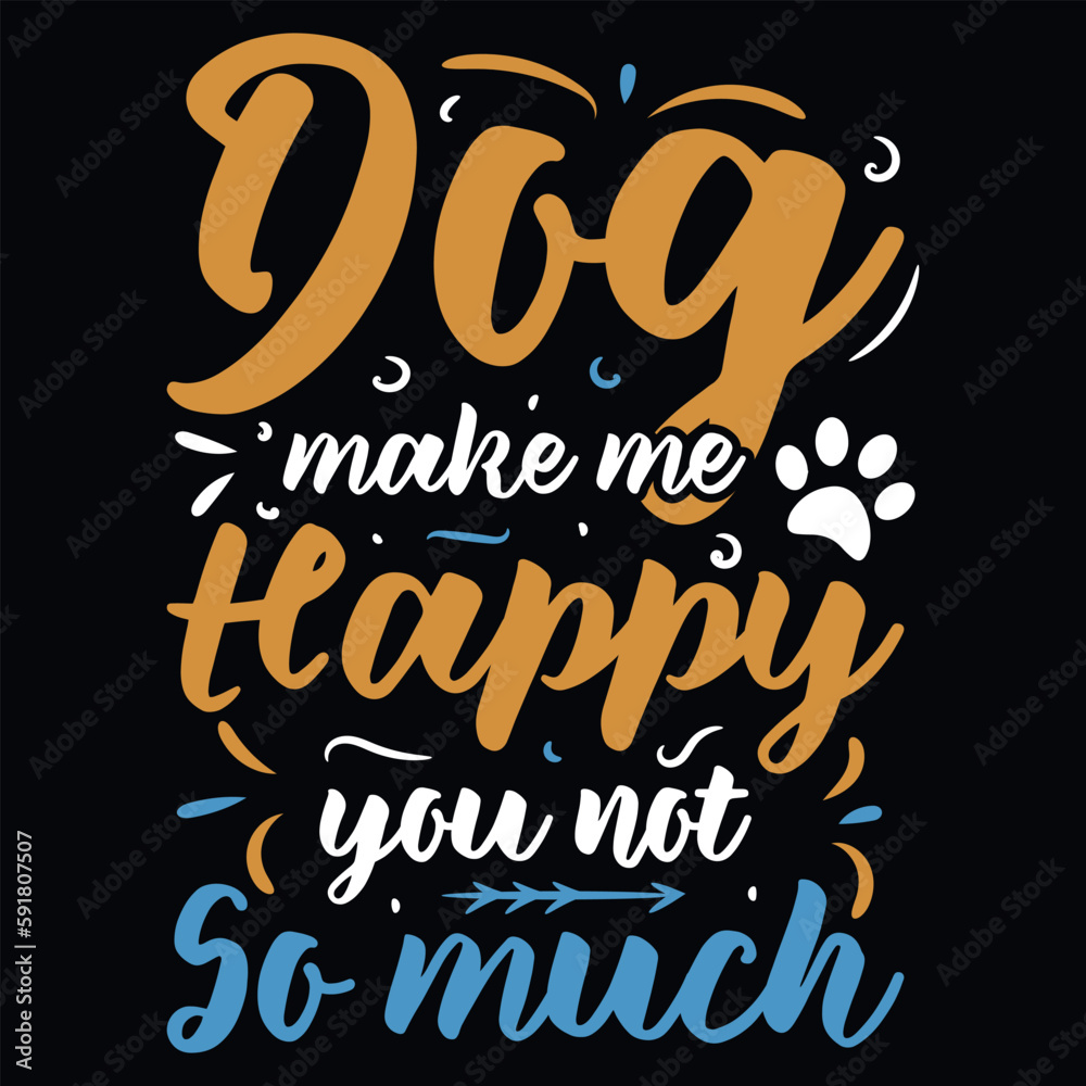 Dogs typography graphics tshirt design 