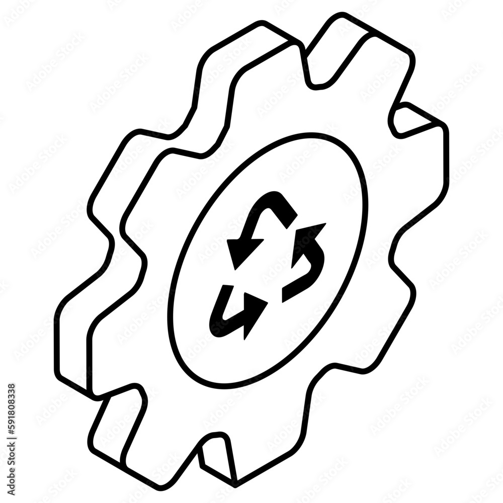 Conceptual flat design icon of recycling management Conceptual flat design icon of recycling management